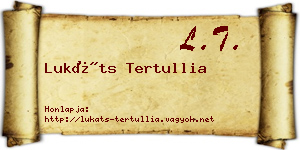 Lukáts Tertullia névjegykártya